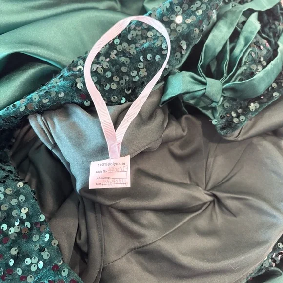 NEW Emerald Green Dress Sequin Dress with Long Sleeves NWOT Size 1XL/16W - Picture 7 of 14